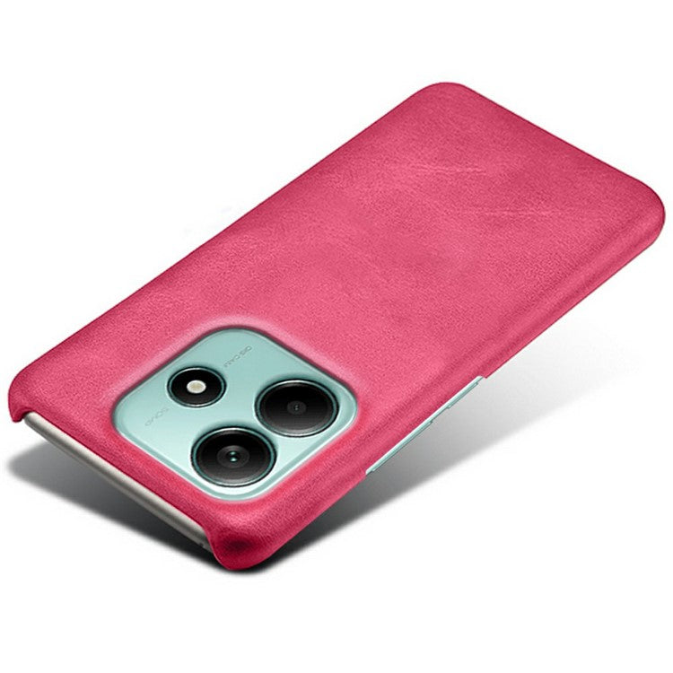 For Xiaomi Redmi Note 14 5G Case Calf Texture PU Leather Hard PC Protective Phone Cover - Rose