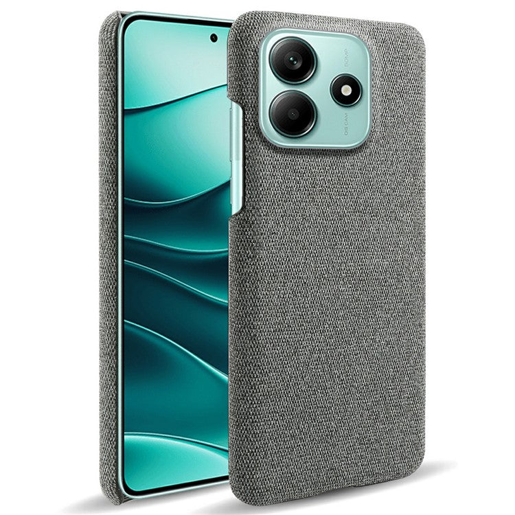 For Xiaomi Redmi Note 14 5G Phone Case Cloth Texture Anti-Scratch Protective PC Back Cover - Grey