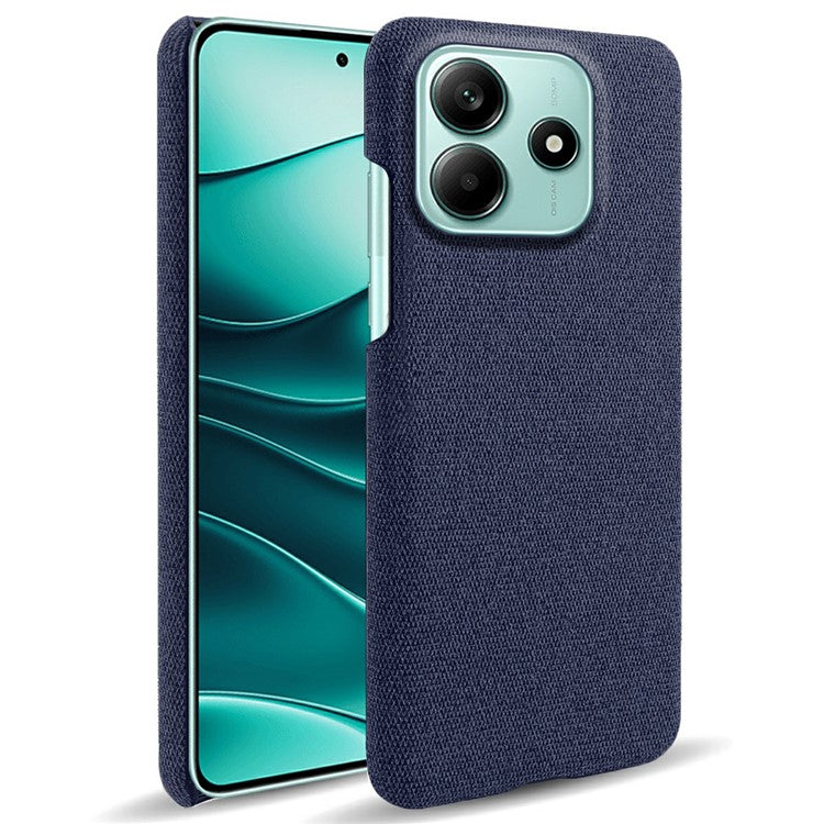 For Xiaomi Redmi Note 14 5G Phone Case Cloth Texture Anti-Scratch Protective PC Back Cover - Blue