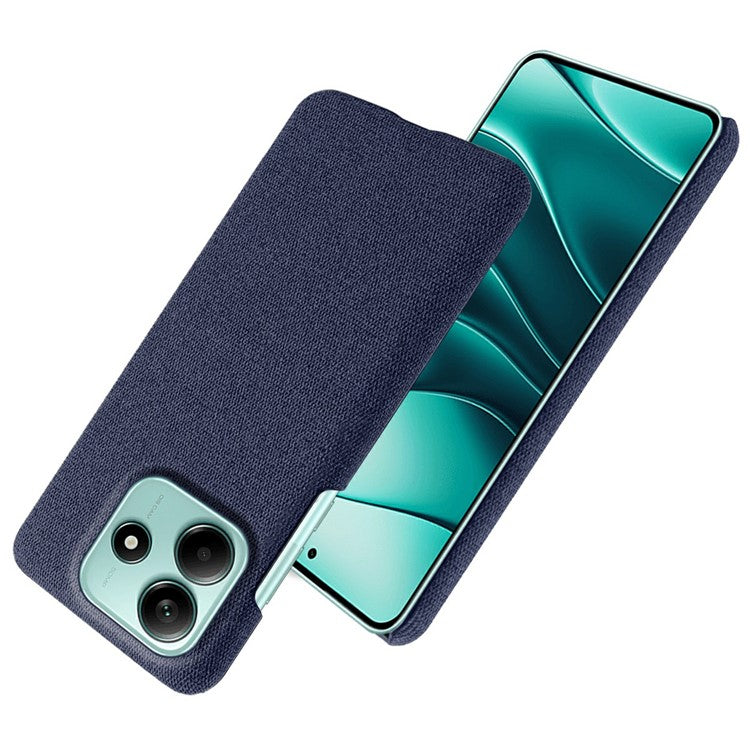 For Xiaomi Redmi Note 14 5G Phone Case Cloth Texture Anti-Scratch Protective PC Back Cover - Blue