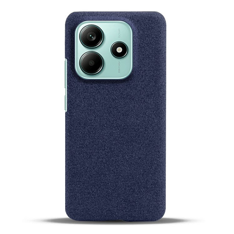 For Xiaomi Redmi Note 14 5G Phone Case Cloth Texture Anti-Scratch Protective PC Back Cover - Blue