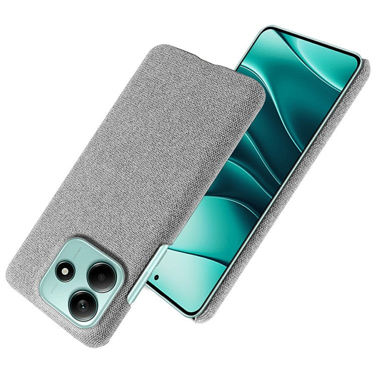 For Xiaomi Redmi Note 14 5G Phone Case Cloth Texture Anti-Scratch Protective PC Back Cover - Light Grey