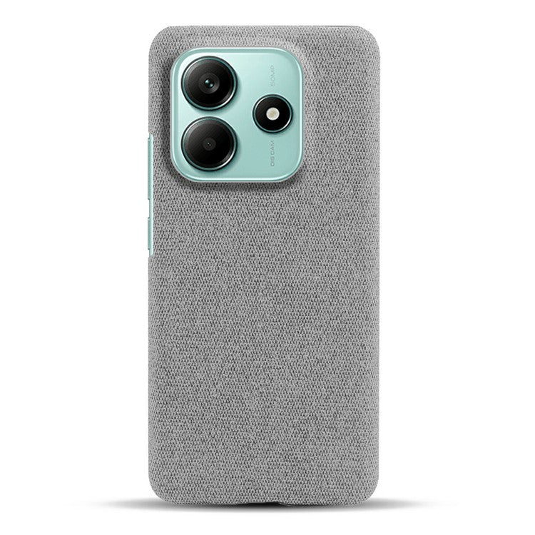 For Xiaomi Redmi Note 14 5G Phone Case Cloth Texture Anti-Scratch Protective PC Back Cover - Light Grey