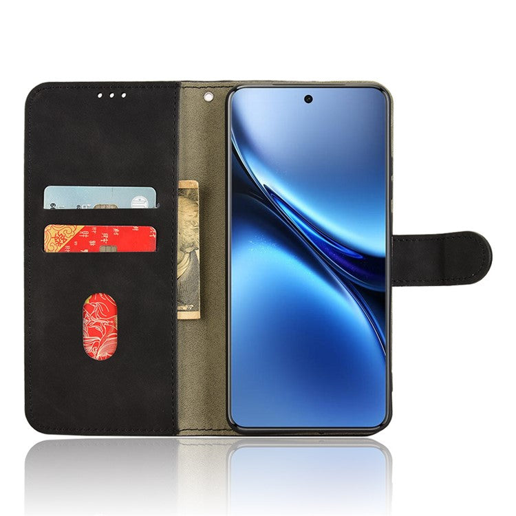 For vivo X200 Pro 5G Leather Case Skin-Feel Anti-Drop Wallet Flip Phone Cover - Black