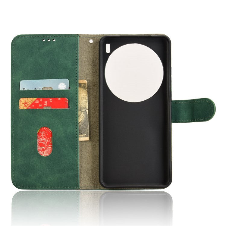 For vivo X200 Pro 5G Leather Case Skin-Feel Anti-Drop Wallet Flip Phone Cover - Green