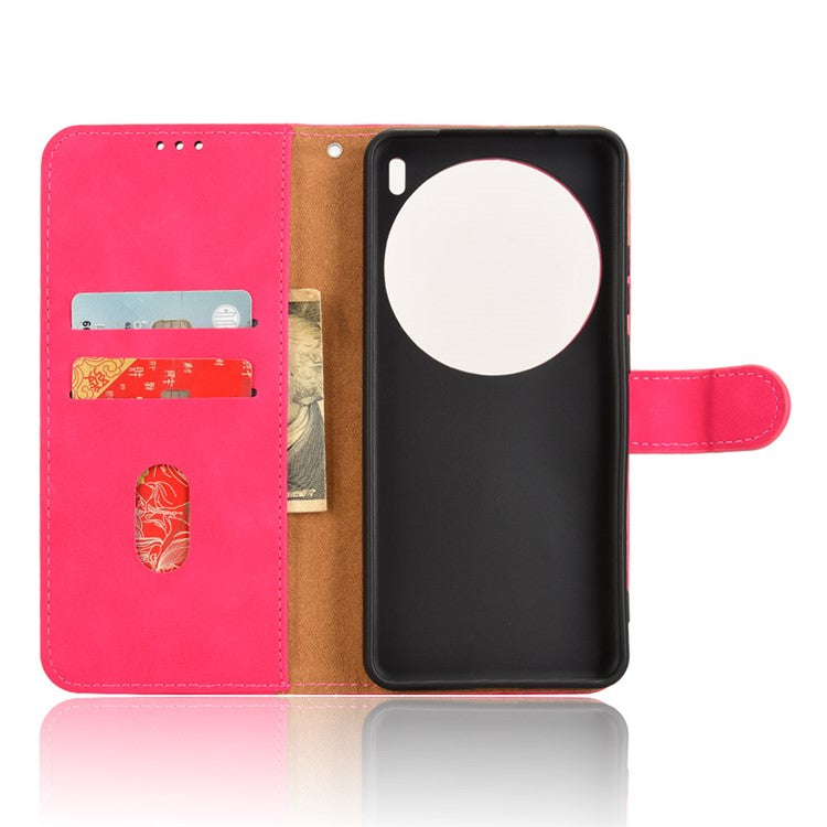 For vivo X200 Pro 5G Leather Case Skin-Feel Anti-Drop Wallet Flip Phone Cover - Rose