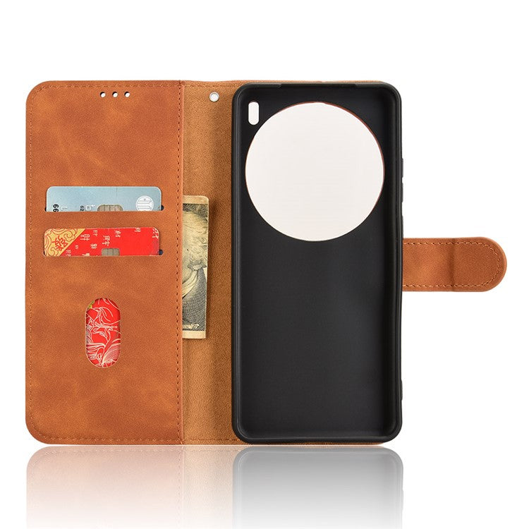 For vivo X200 Pro 5G Leather Case Skin-Feel Anti-Drop Wallet Flip Phone Cover - Brown