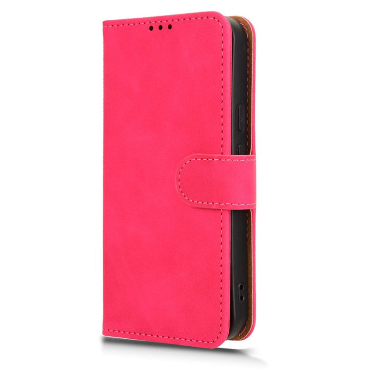 For Google Pixel 9a Leather Case Skin-Feel Anti-Drop Wallet Flip Phone Cover - Rose