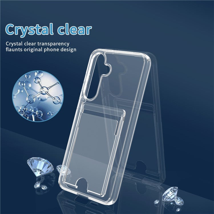 For Samsung Galaxy S25+ Clear Case TPU+PC+Acrylic Cell Phone Case with Card Holder