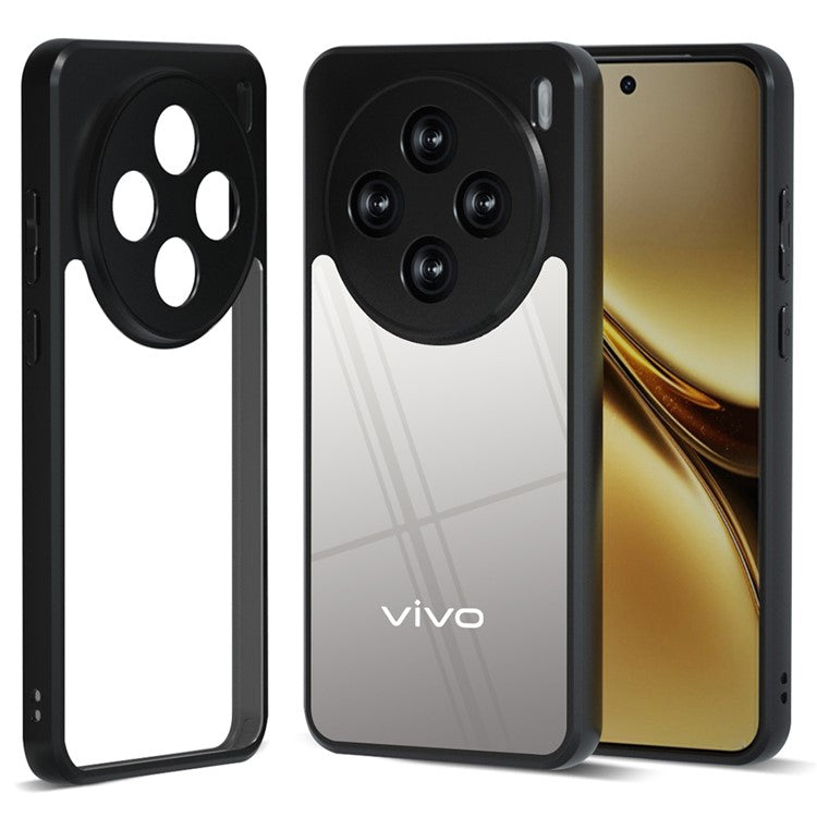 IBMRS For vivo X200 5G Case TPU + PC Heavy Duty Shockproof Phone Cover Camera Protection - Transparent Black