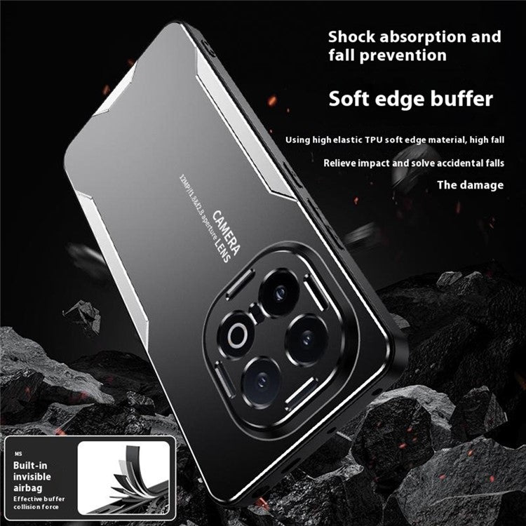 For vivo iQOO 13 5G Phone Case Aluminium Alloy TPU PC Back Cover - Silver