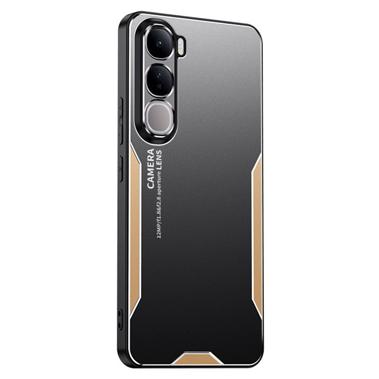 For vivo V40 Lite (Indonesia) 4G Phone Case Aluminium Alloy TPU PC Back Cover - Gold