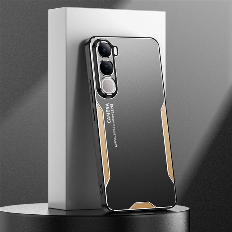 For vivo V40 Lite (Indonesia) 4G Phone Case Aluminium Alloy TPU PC Back Cover - Gold