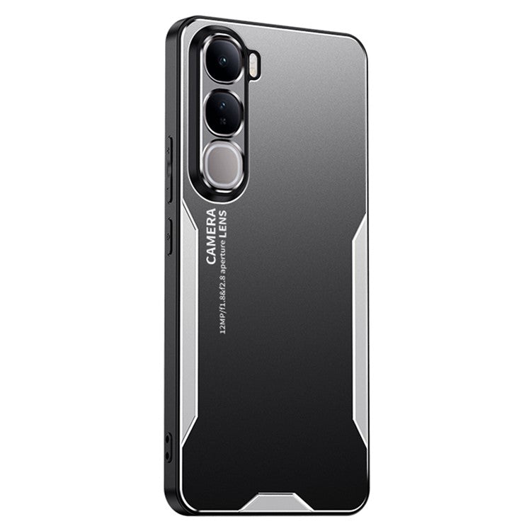 For vivo V40 Lite (Indonesia) 4G Phone Case Aluminium Alloy TPU PC Back Cover - Silver