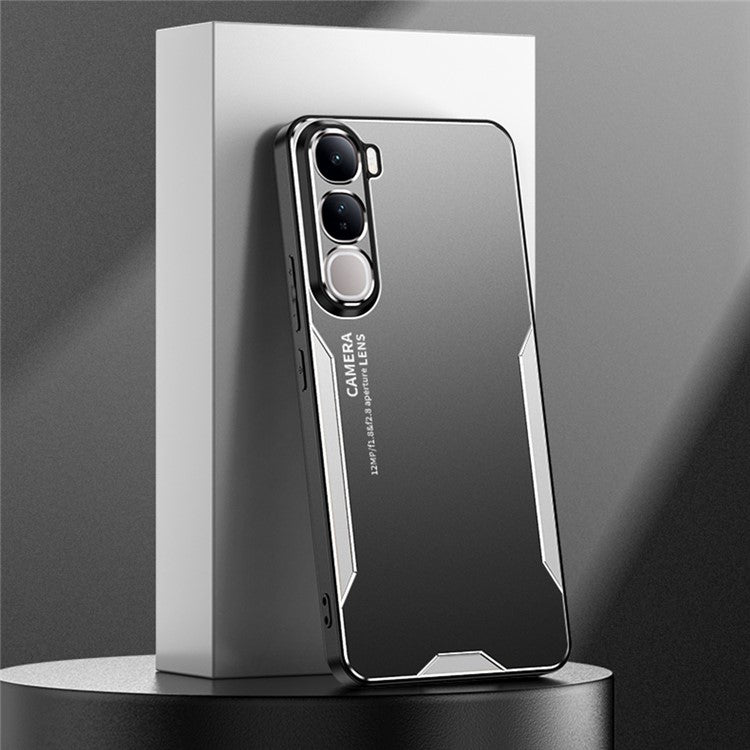 For vivo V40 Lite (Indonesia) 4G Phone Case Aluminium Alloy TPU PC Back Cover - Silver