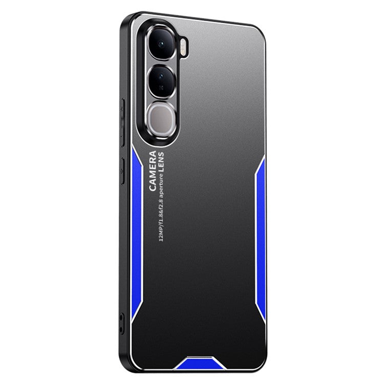 For vivo V40 Lite (Indonesia) 4G Phone Case Aluminium Alloy TPU PC Back Cover - Blue