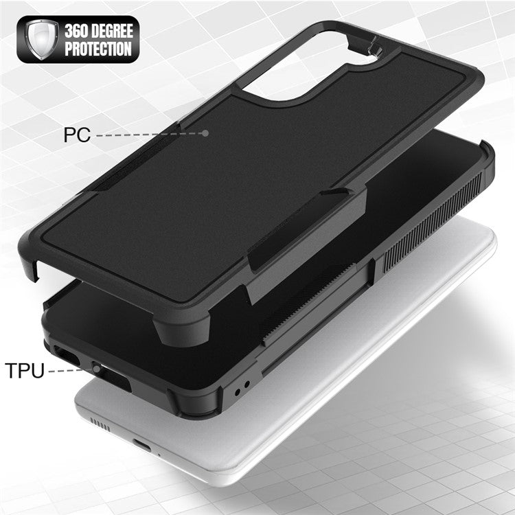 For Samsung Galaxy S21 5G / S21 4G Case 2-in-1 PC+TPU Shockproof Phone Cover - Black