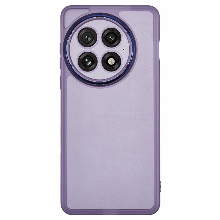 For OnePlus 13 Case Electroplated Camera Frame TPU Phone Cover - Transparent Purple