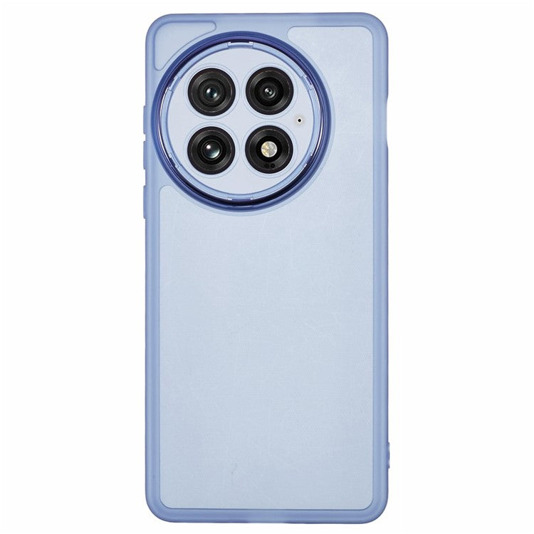 For OnePlus 13 Case Electroplated Camera Frame TPU Phone Cover - Transparent Blue