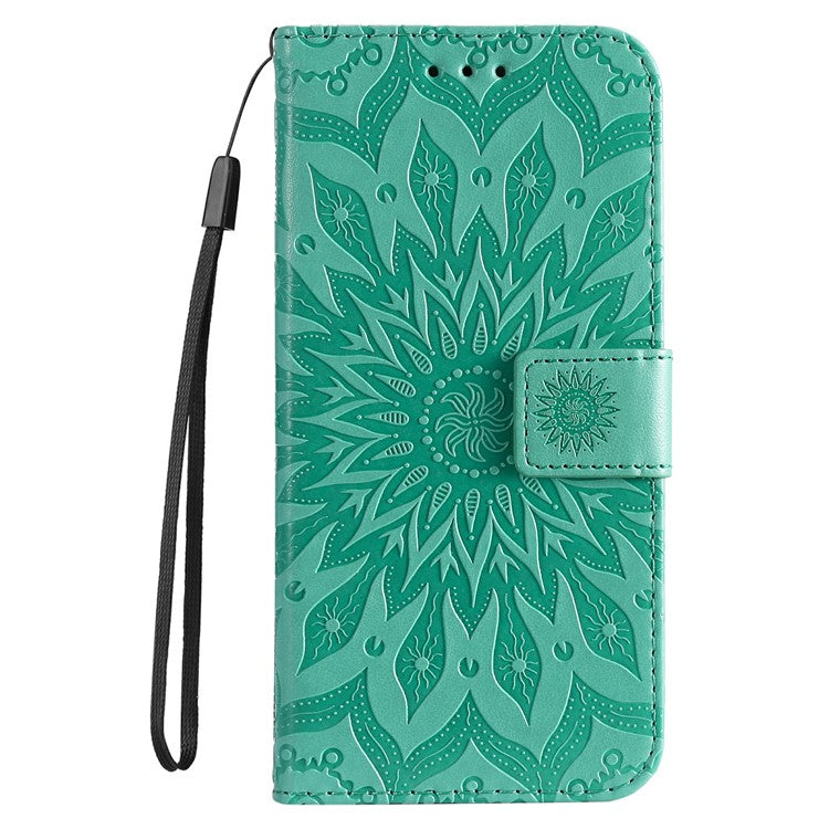 For Google Pixel 9a Case Sunflower Leather Wallet Phone Cover - Green