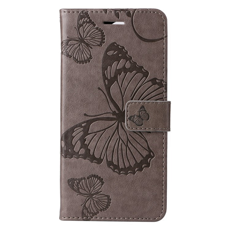 For Google Pixel 9a Case Butterfly Leather Phone Cover  - Grey