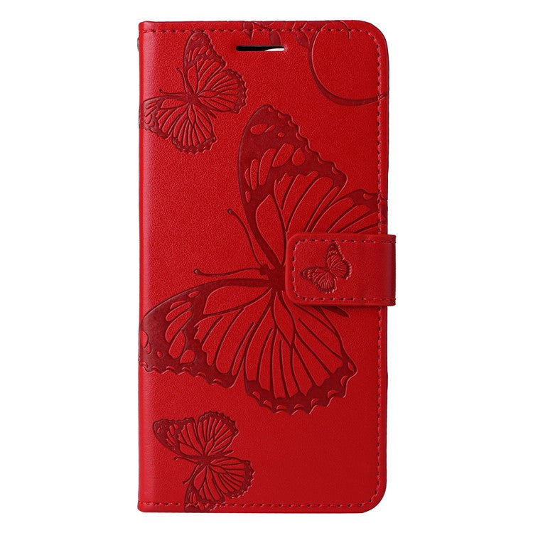 For Google Pixel 9a Case Butterfly Leather Phone Cover  - Red