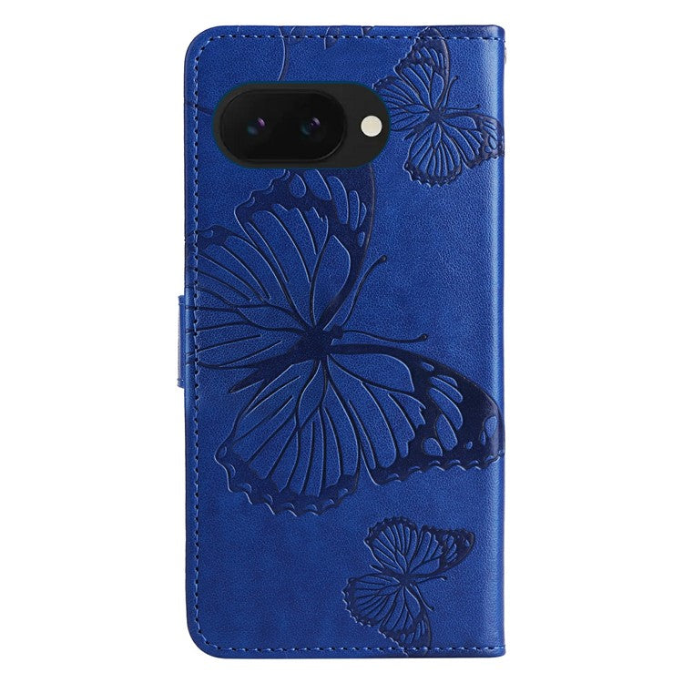 For Google Pixel 9a Case Butterfly Leather Phone Cover  - Blue