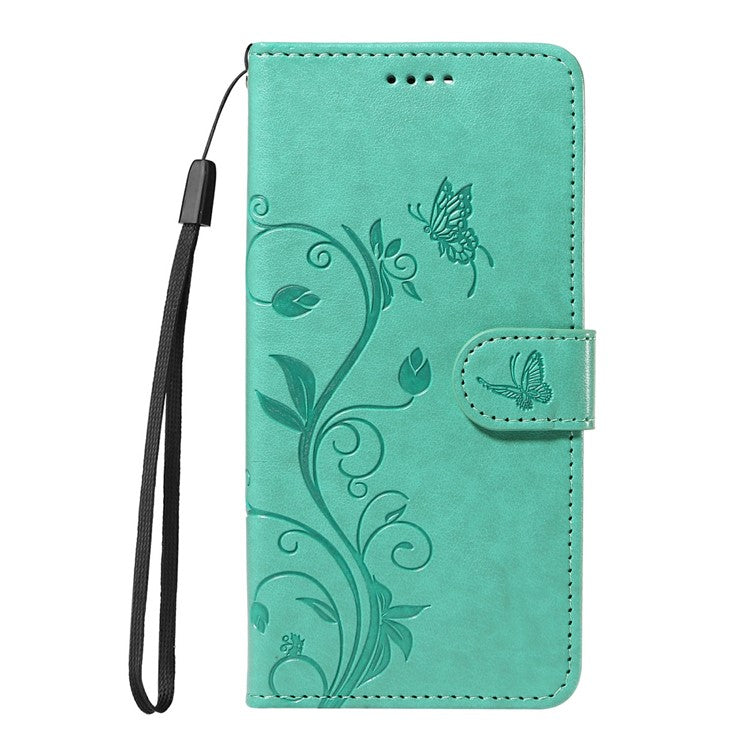 For Google Pixel 9a Case Flower Pattern PU Leather Wallet Phone Cover - Green