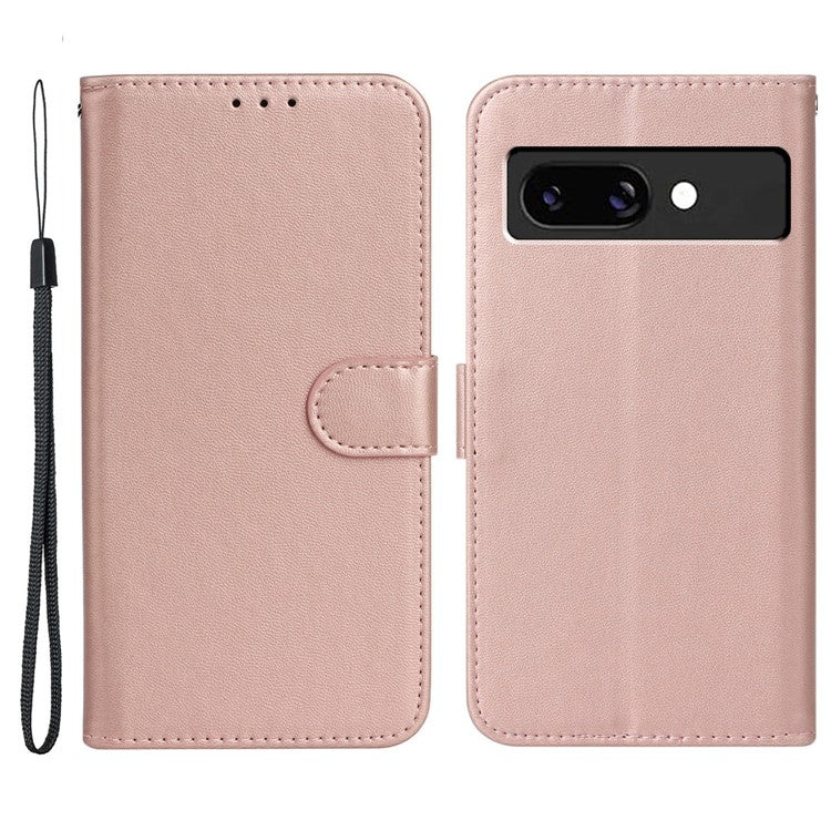 For Google Pixel 9a Case with Card Holder PU Leather Flip Wallet Phone Cover - Rose Gold