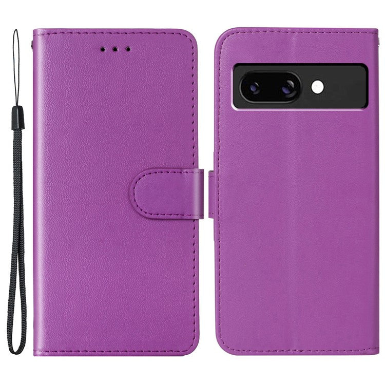 For Google Pixel 9a Case with Card Holder PU Leather Flip Wallet Phone Cover - Purple