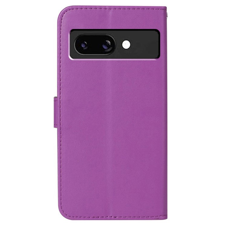 For Google Pixel 9a Case with Card Holder PU Leather Flip Wallet Phone Cover - Purple