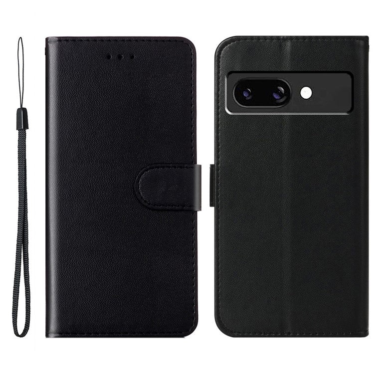 For Google Pixel 9a Case with Card Holder PU Leather Flip Wallet Phone Cover - Black