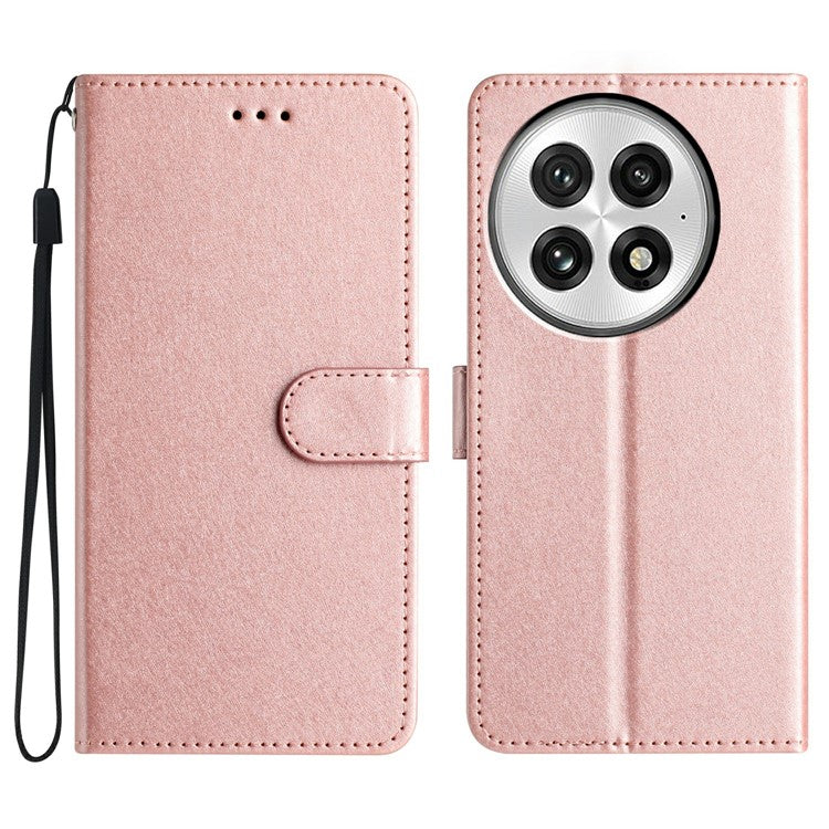 For OnePlus 13 Wallet Case Leather Folio Phone Cover Magnetic Clasp - Rose Gold