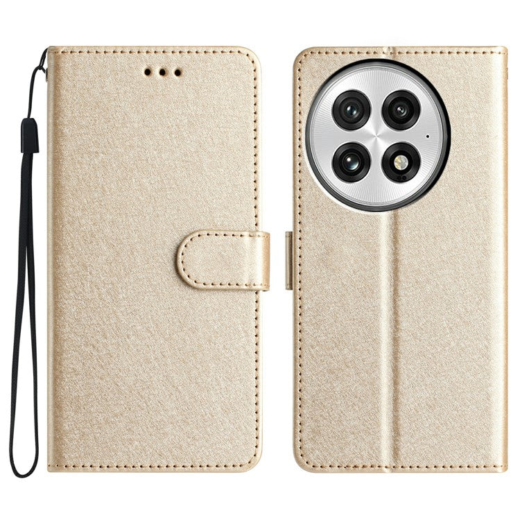 For OnePlus 13 Wallet Case Leather Folio Phone Cover Magnetic Clasp - Gold