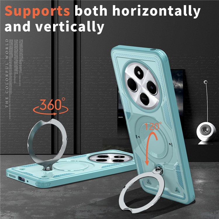 Kickstand Case for Xiaomi Poco C75 4G / Redmi 14R 5G / 14C 4G Compatible with MagSafe Military Protection PC+TPU Cover - Baby Blue