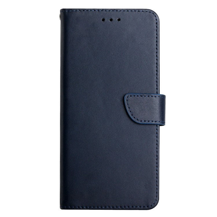 HT02 For Xiaomi Redmi Note 14 5G Case Genuine Cow Leather Phone Cover Nappa Texture - Blue