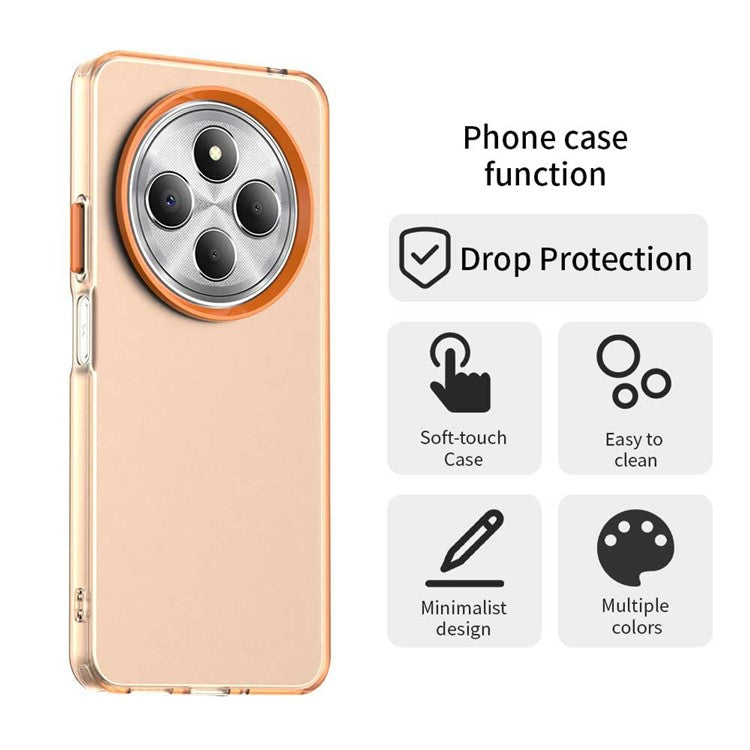 Phone Case for Xiaomi Poco C75 4G / Redmi 14C 4G / 14R 5G / A3 Pro 4G / A4 5G PC+TPU+PET Matte Back Cover - Orange