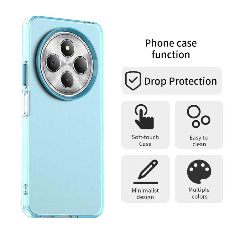 Phone Case for Xiaomi Poco C75 4G / Redmi 14C 4G / 14R 5G / A3 Pro 4G / A4 5G PC+TPU+PET Matte Back Cover - Blue