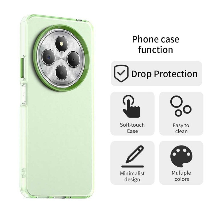 Phone Case for Xiaomi Poco C75 4G / Redmi 14C 4G / 14R 5G / A3 Pro 4G / A4 5G PC+TPU+PET Matte Back Cover - Green