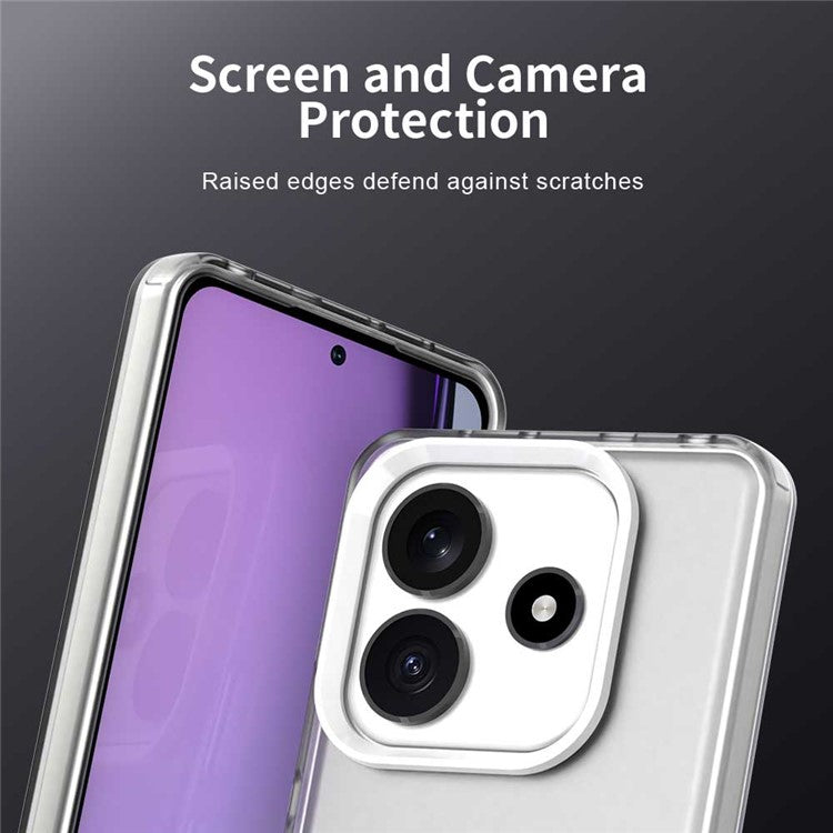 For Xiaomi Redmi Note 14 5G Case PC+TPU+PET Matte Anti-Drop Phone Back Cover - White