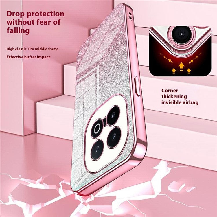 For vivo iQOO 13 5G Case Electroplating Gradient Glitter TPU Phone Cover - Pink