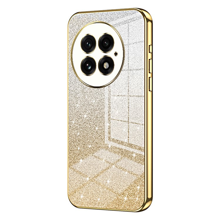 For OnePlus 13 Case Electroplating Gradient Glitter TPU Phone Cover - Gold