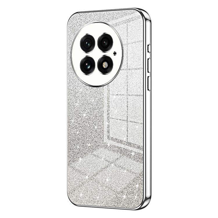 For OnePlus 13 Case Electroplating Gradient Glitter TPU Phone Cover - Silver