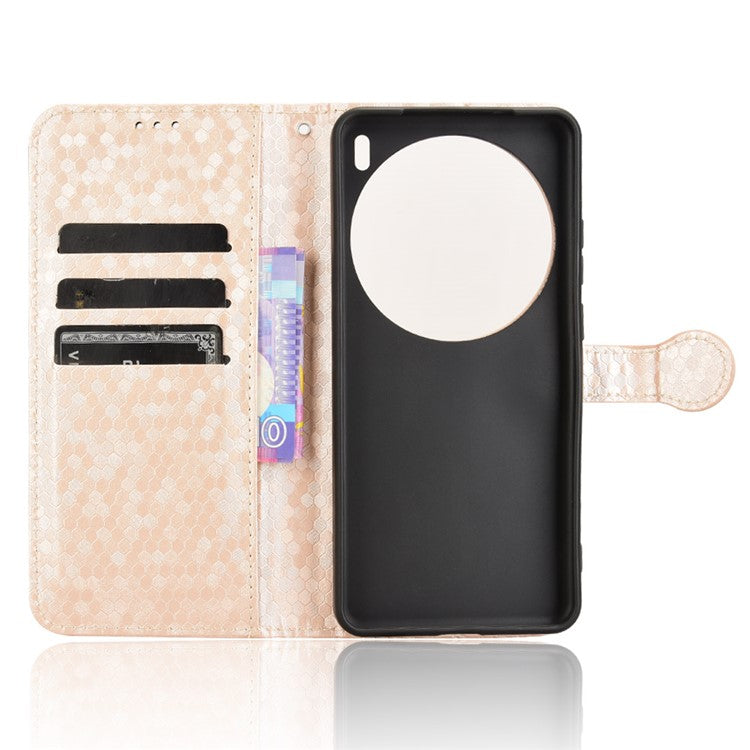 For vivo X200 Pro 5G Wallet Case Dot Pattern Imprint PU Leather Phone Cover - Rose Gold