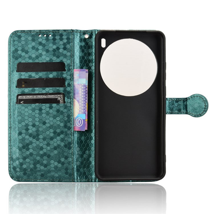 For vivo X200 Pro 5G Wallet Case Dot Pattern Imprint PU Leather Phone Cover - Green