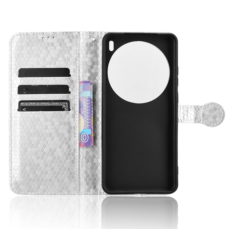 For vivo X200 Pro 5G Wallet Case Dot Pattern Imprint PU Leather Phone Cover - Silver