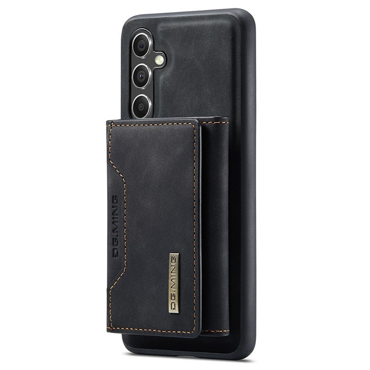 DG.MING M2 Series for Samsung Galaxy S25 Case PU+PC+TPU Phone Cover Detachable Wallet - Black