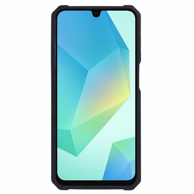 For Samsung Galaxy A16 4G / 5G Kickstand Case Slide Lens Lid PC+TPU Phone Cover with Card Slot - Blackish Green