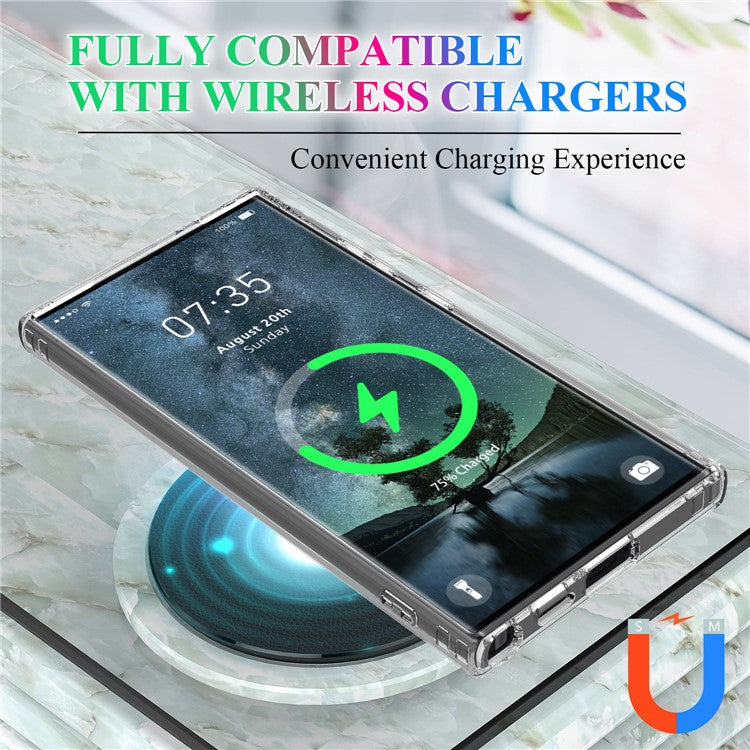 For Samsung Galaxy S25 Ultra Clear Case TPU+Acrylic Magnetic Phone Cover Compatible with MagSafe