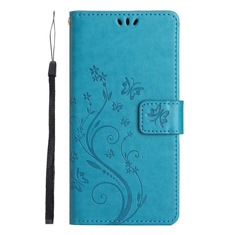 For Google Pixel 9a Case PU Leather Phone Wallet Cover with Strap - Blue